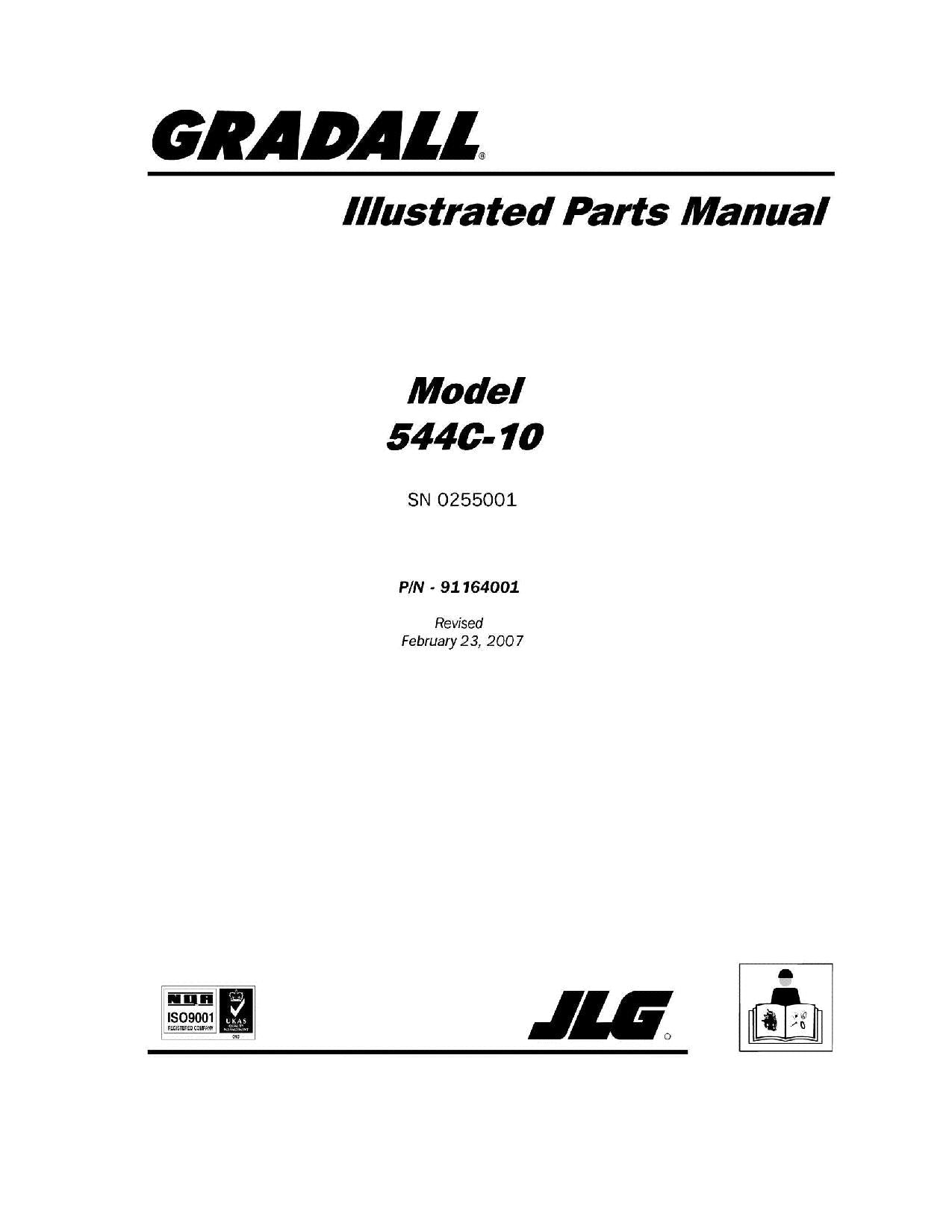 GRADALL JLG 544C-10 Telehandler Parts Catalog Manual