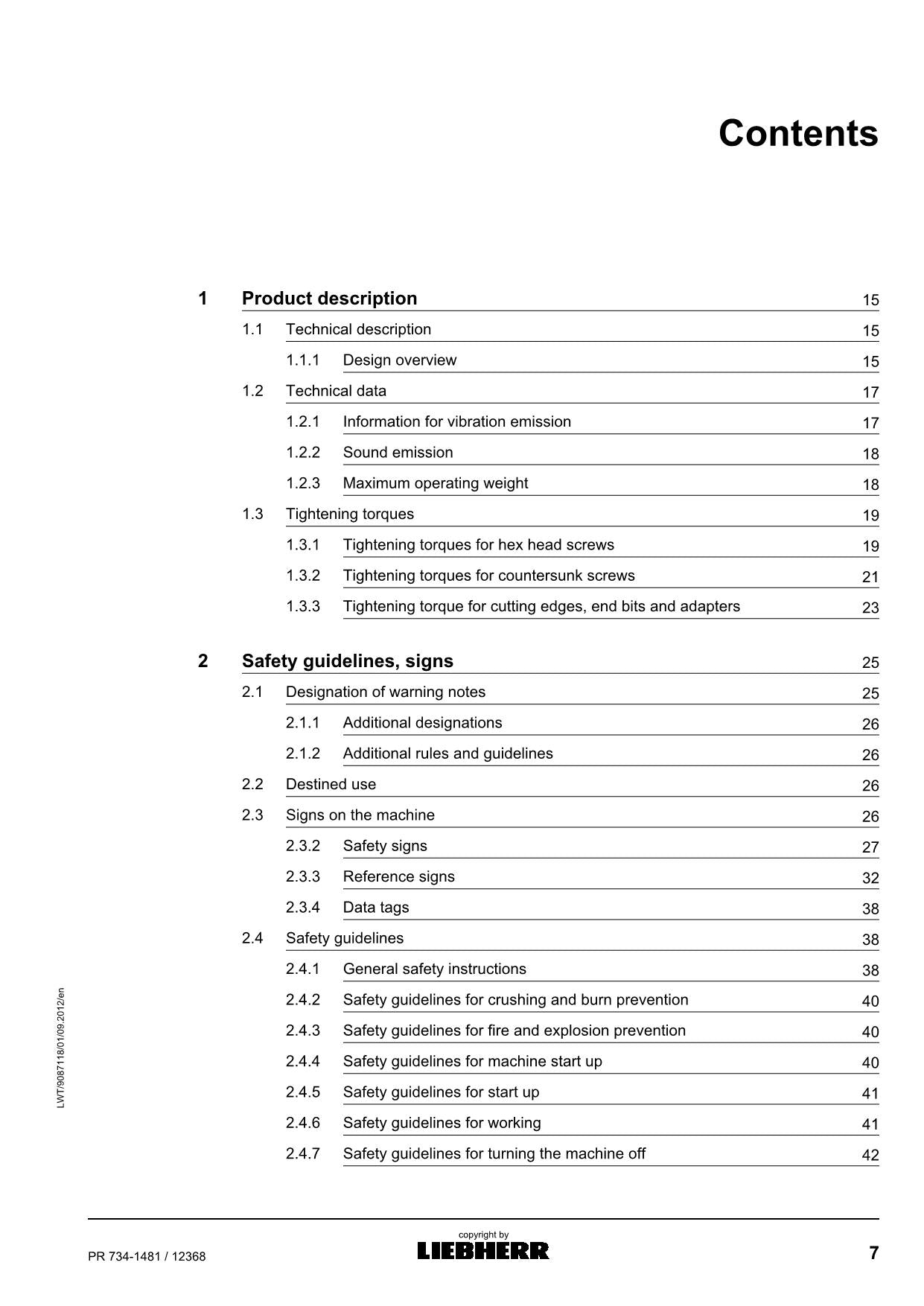 Liebherr PR734-1481 Dozer Operators manual