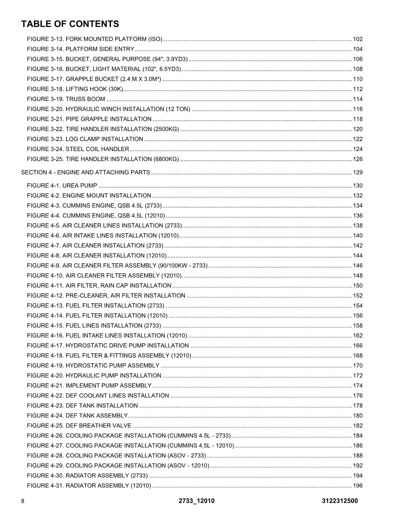 JLG  12010 2733 Telehandler Parts Catalog Manual