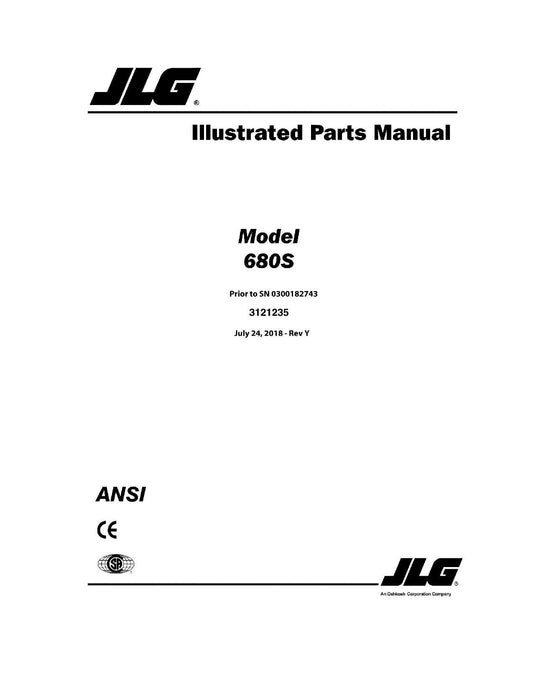 JLG 680S Boom Lift Parts Catalog Manual