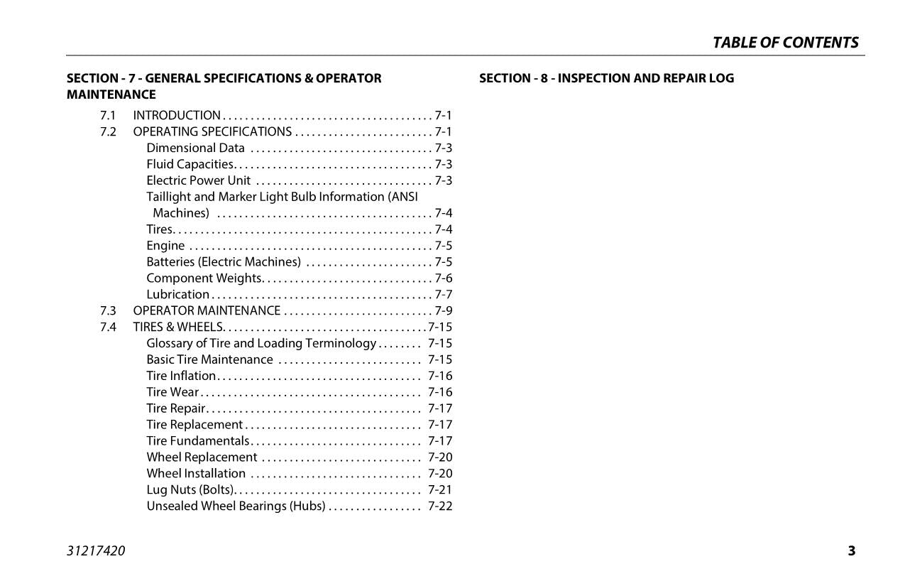 JLG T350 T500J Boom Lift Maintenance Operation Operators Manual 31217420