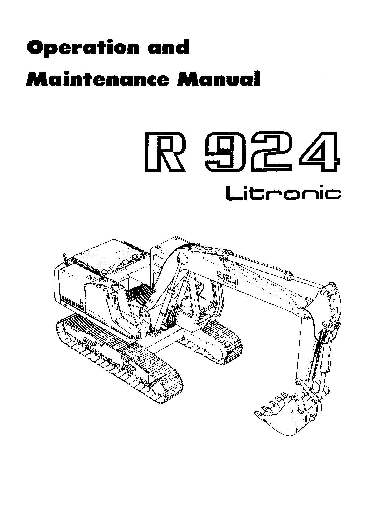 Liebherr R924 Litronic Excavator Operators manual serial 6001