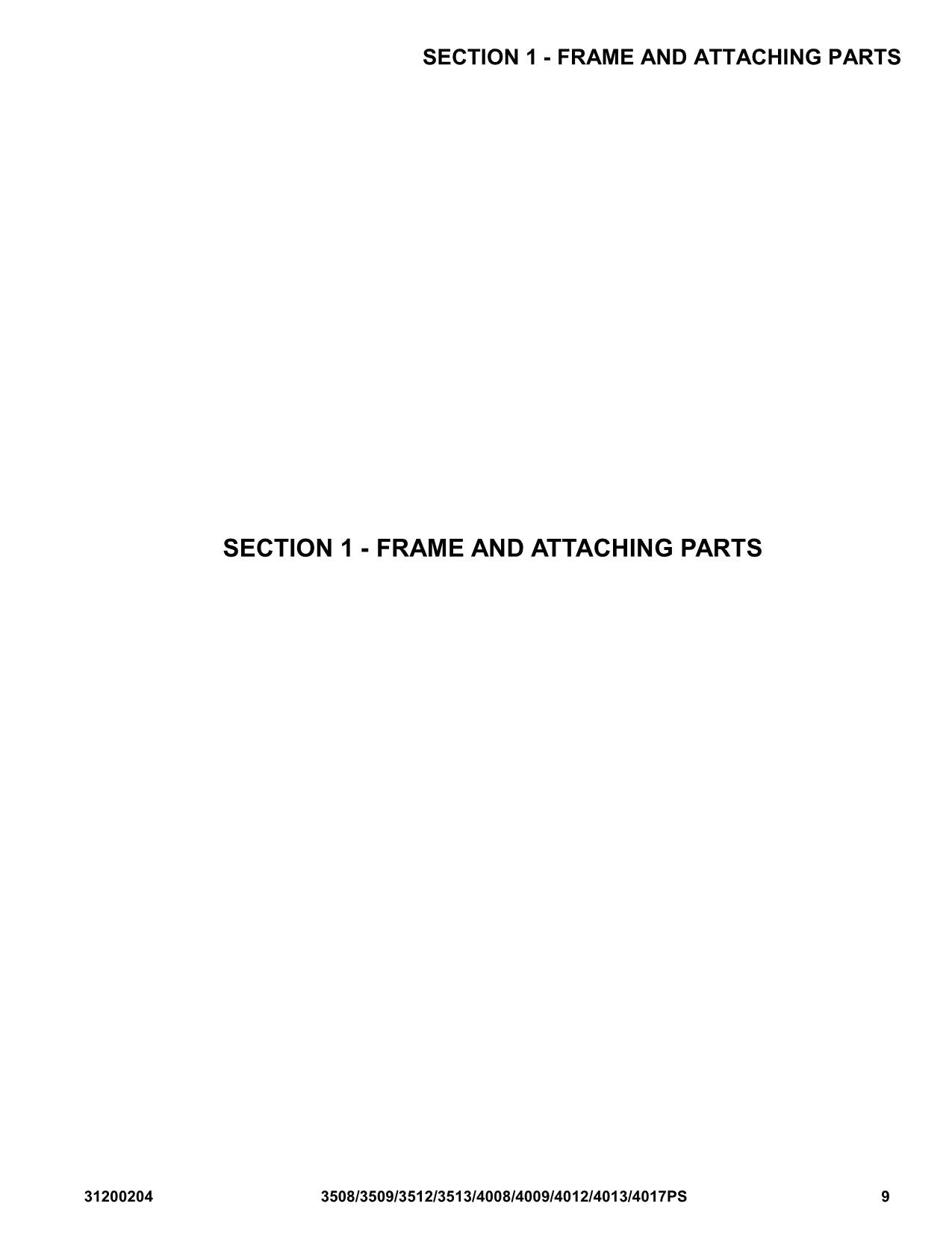 JLG 4008PS 4009PS 4012PS 4013PS 4017PS Telehandler Parts Catalog Manual