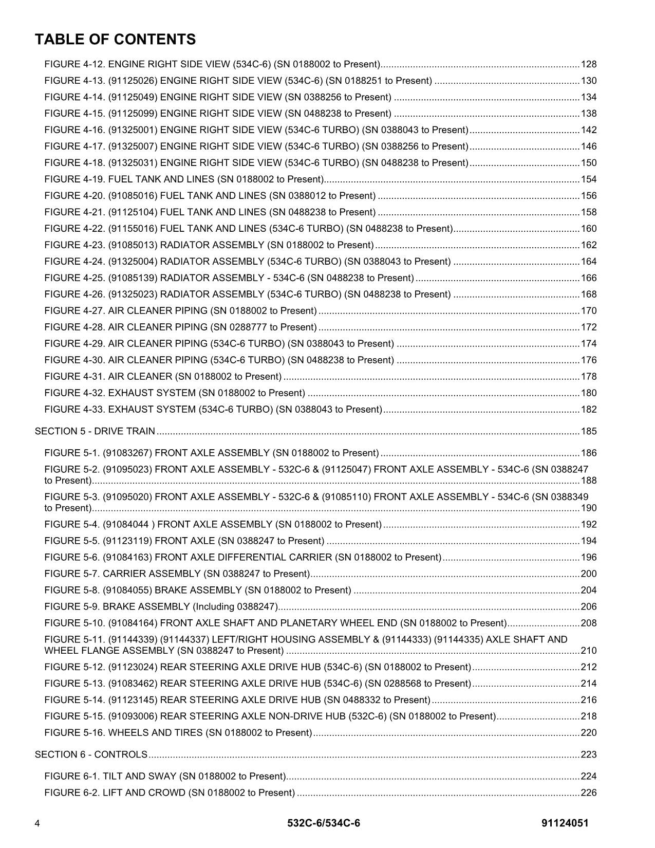 GRADALL JLG 532C-6 534C-6 Telehandler Parts Catalog Manual