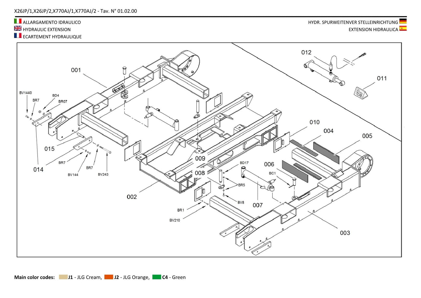 JLG X26JP X770AJ Compact Crawler Boom Parts Catalog Manual Multi language