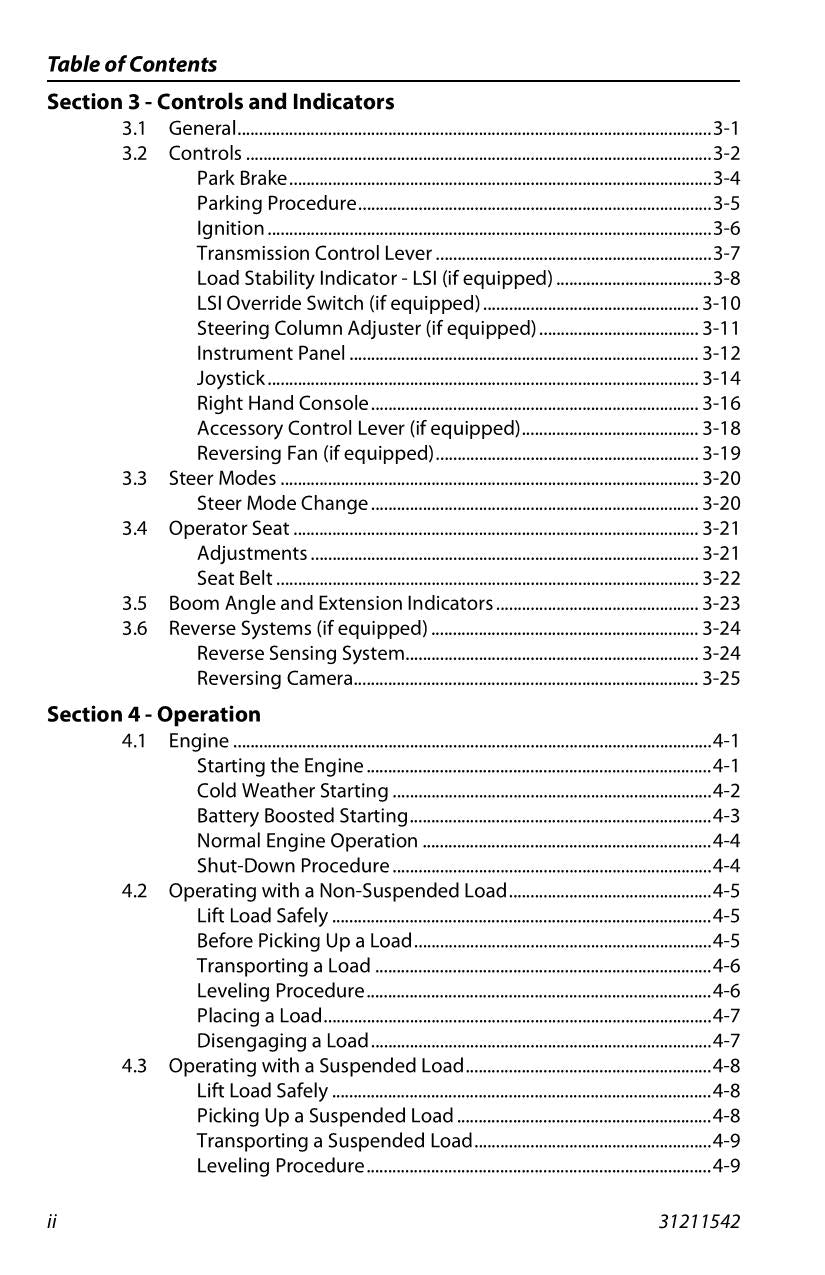 JLG G5-18A Telehandler Maintenance Operation Operators Manual 31211542