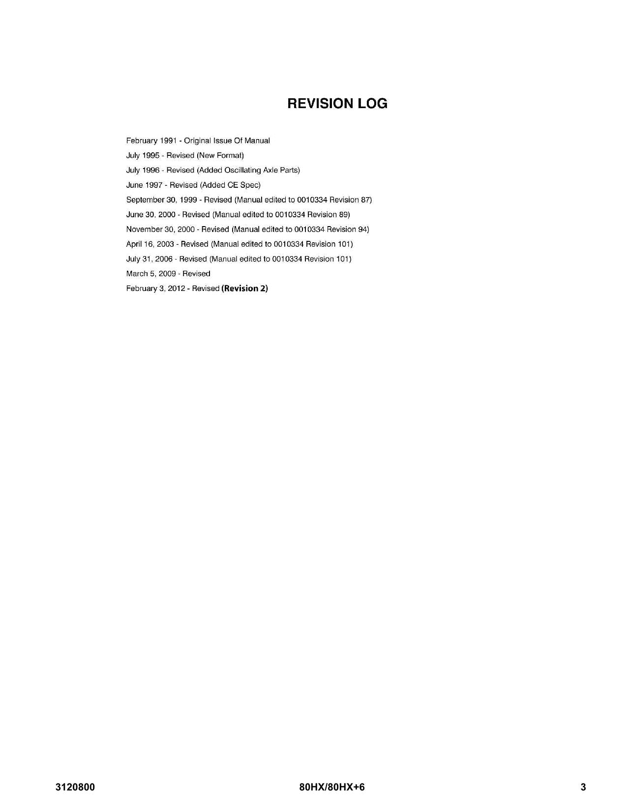 JLG 80HX 80HX+6 Boom Lift Parts Catalog Manual