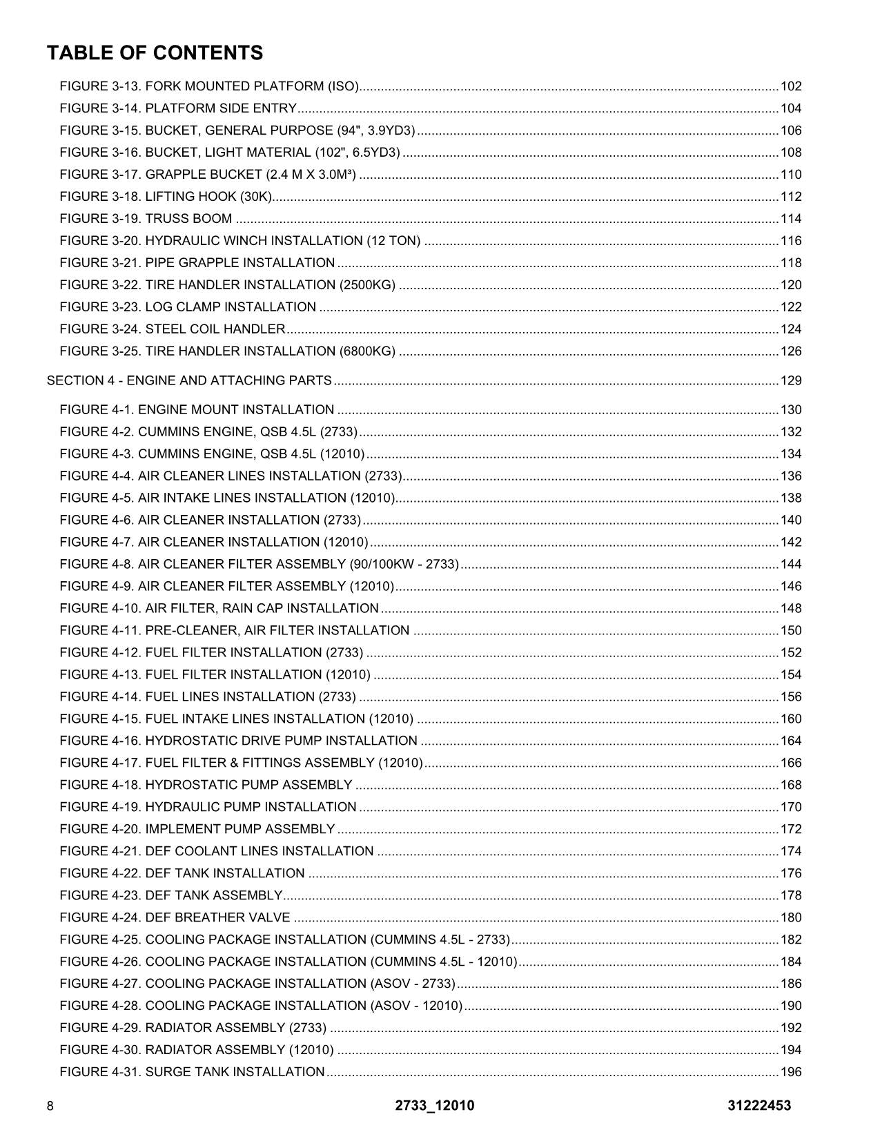 JLG 12010 2733 Telehandler Parts Catalog Manual