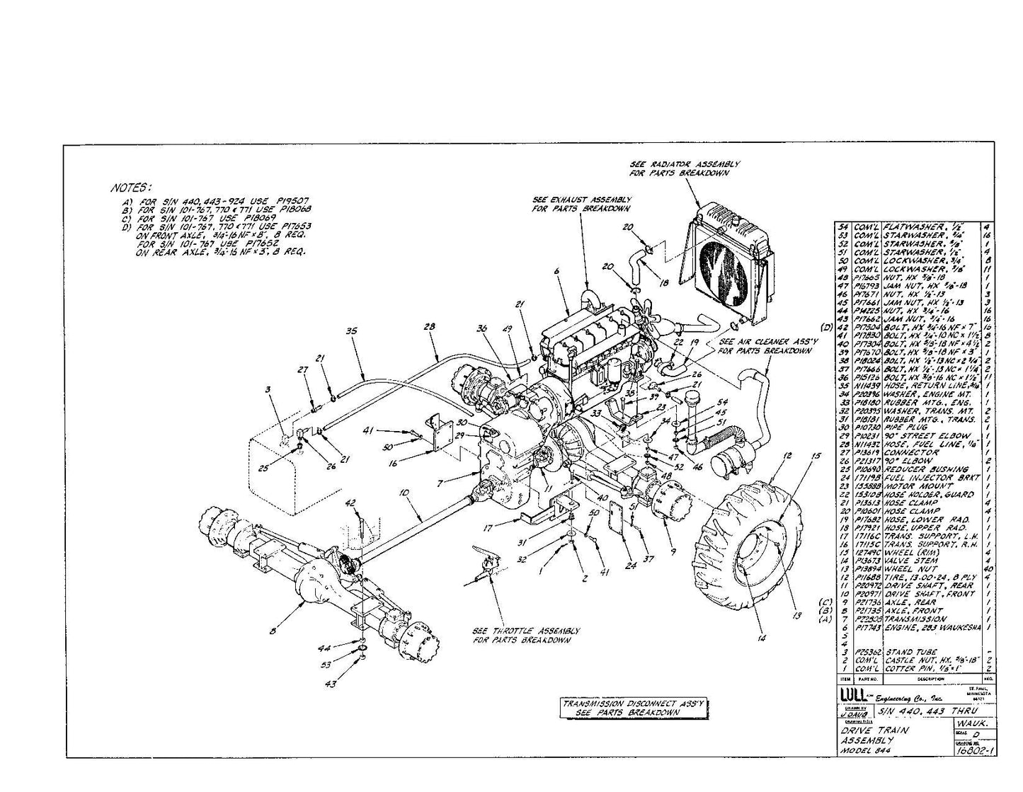 JLG LULL 844 Telehandler Parts Catalog Manual