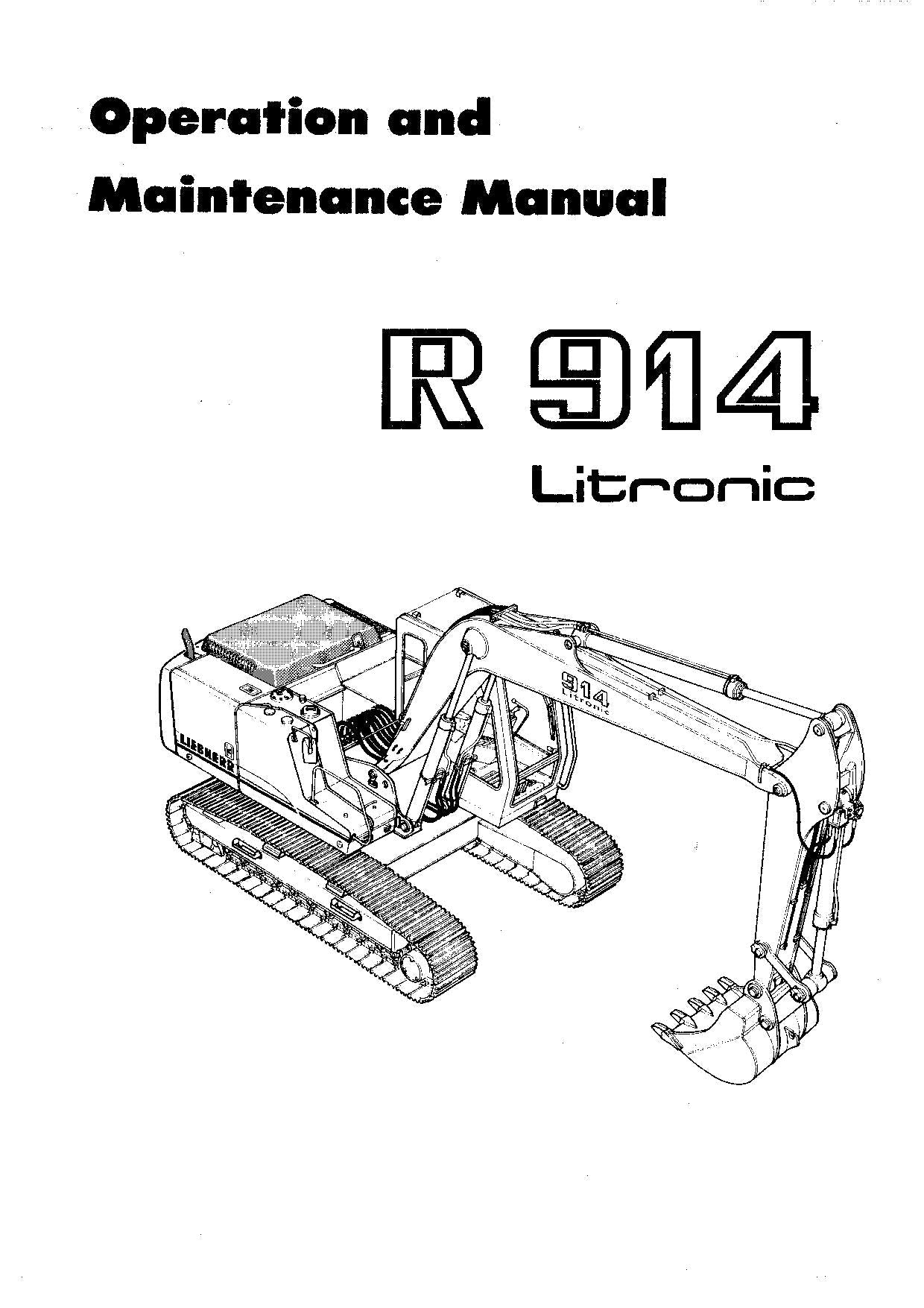 Liebherr R914 Litronic Excavator Operators manual serial 6852