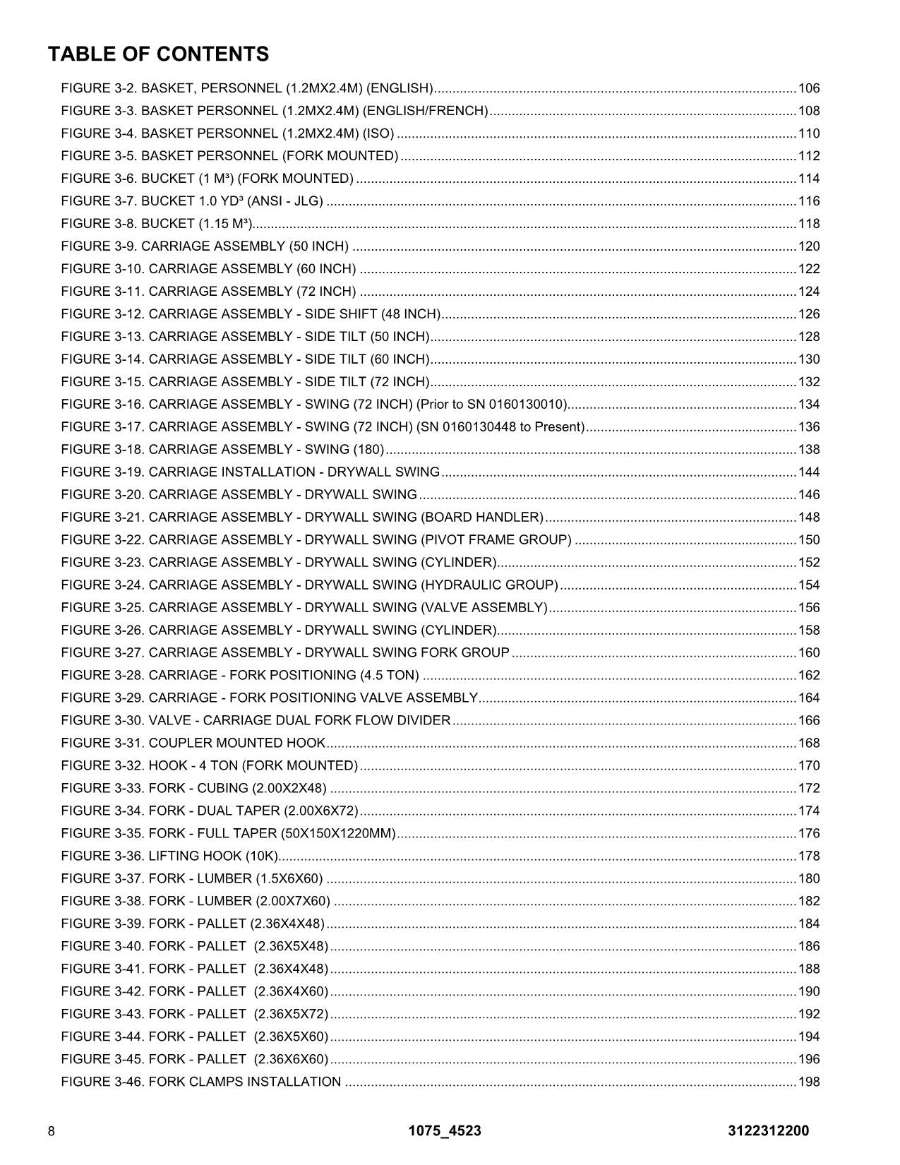 JLG 1075 4523 Telehandler Parts Catalog Manual