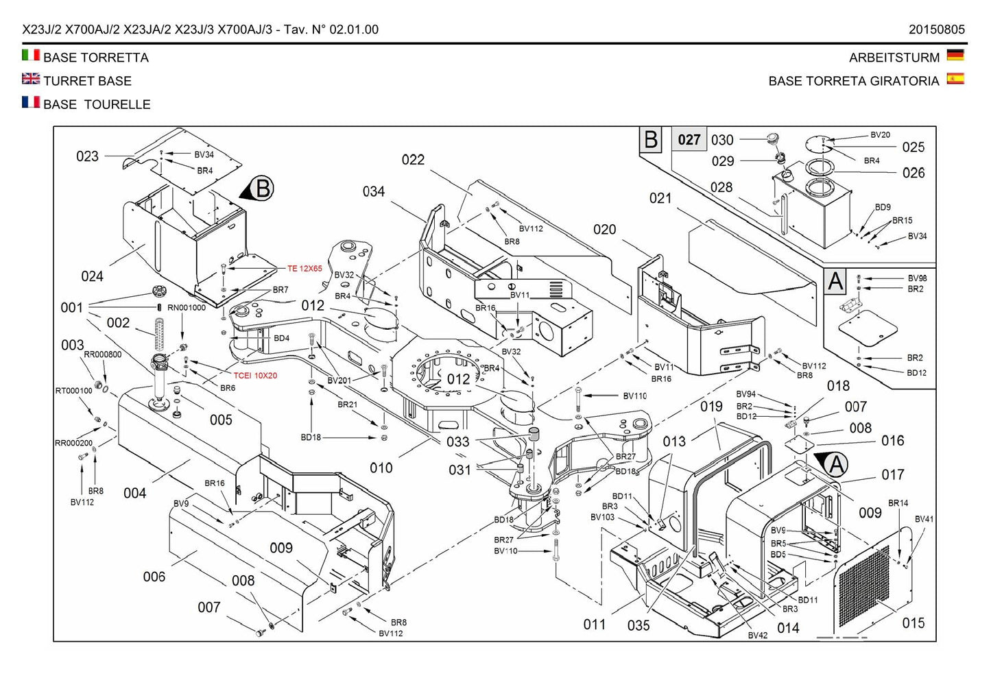 JLG GEN 2 X23JA GEN 2 & 3 X700AJ Compact Crawler Boom Parts Catalog Manual