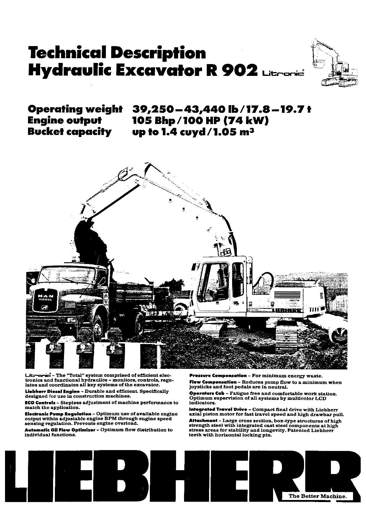 Liebherr R902 Litronic Excavator Operators manual serial 301