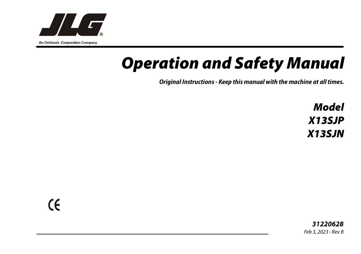 JLG X13SJN X13SJP Compact Crawler Boom Maintenance Operation Operators Manual