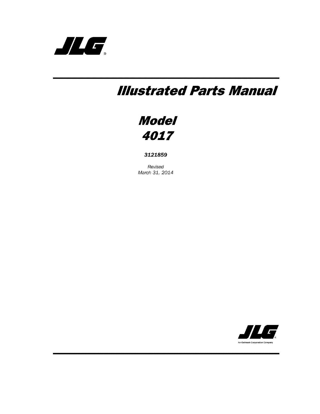 JLG 4017 Telehandler  Parts Catalog Manual