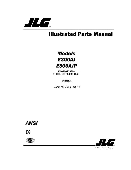 JLG E300AJ E300AJP Scissor Lift Parts Catalog Manual