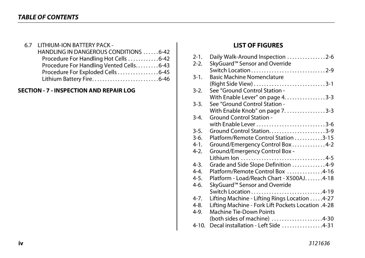 JLG X500AJ Compact Crawler Boom Maintenance Operation Operators Manual