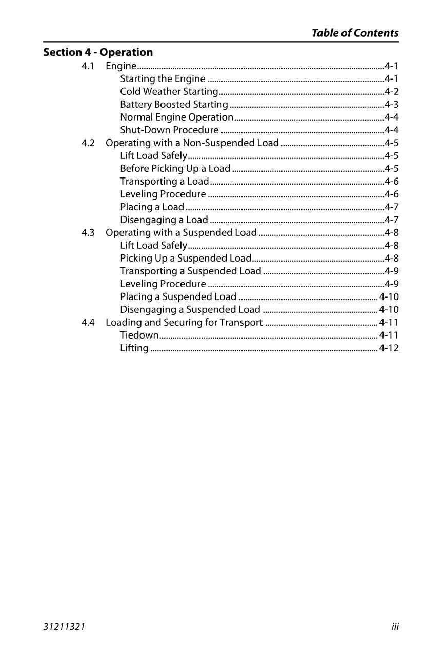 JLG G5-18A Telehandler Maintenance Operation Operators Manual 31211321