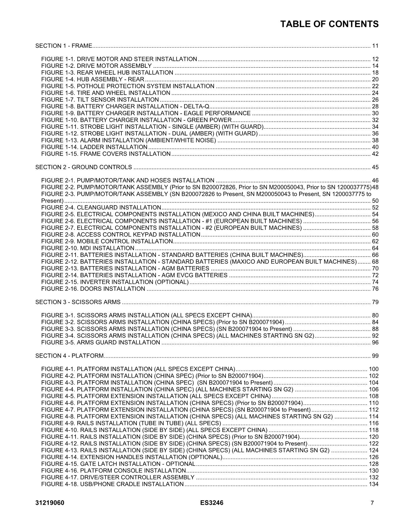 JLG ES3246 Scissor Lift Parts Catalog Manual 31219060