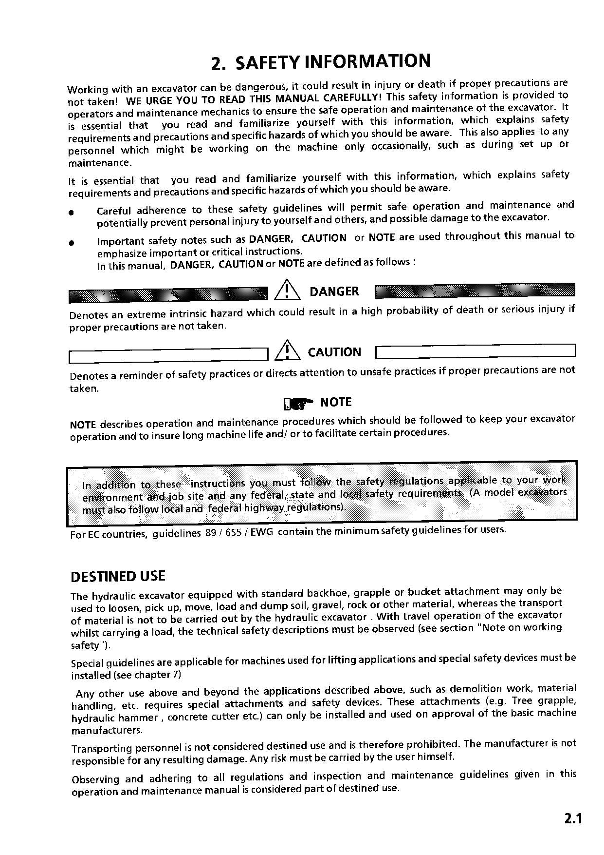 Liebherr A312 Excavator  Operators manual