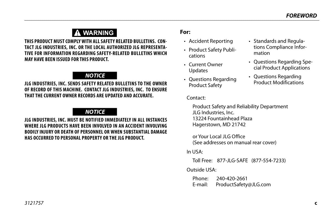 JLG 330LRT 430LRT Scissor Lift Maintenance Operation Operators Manual 3121757