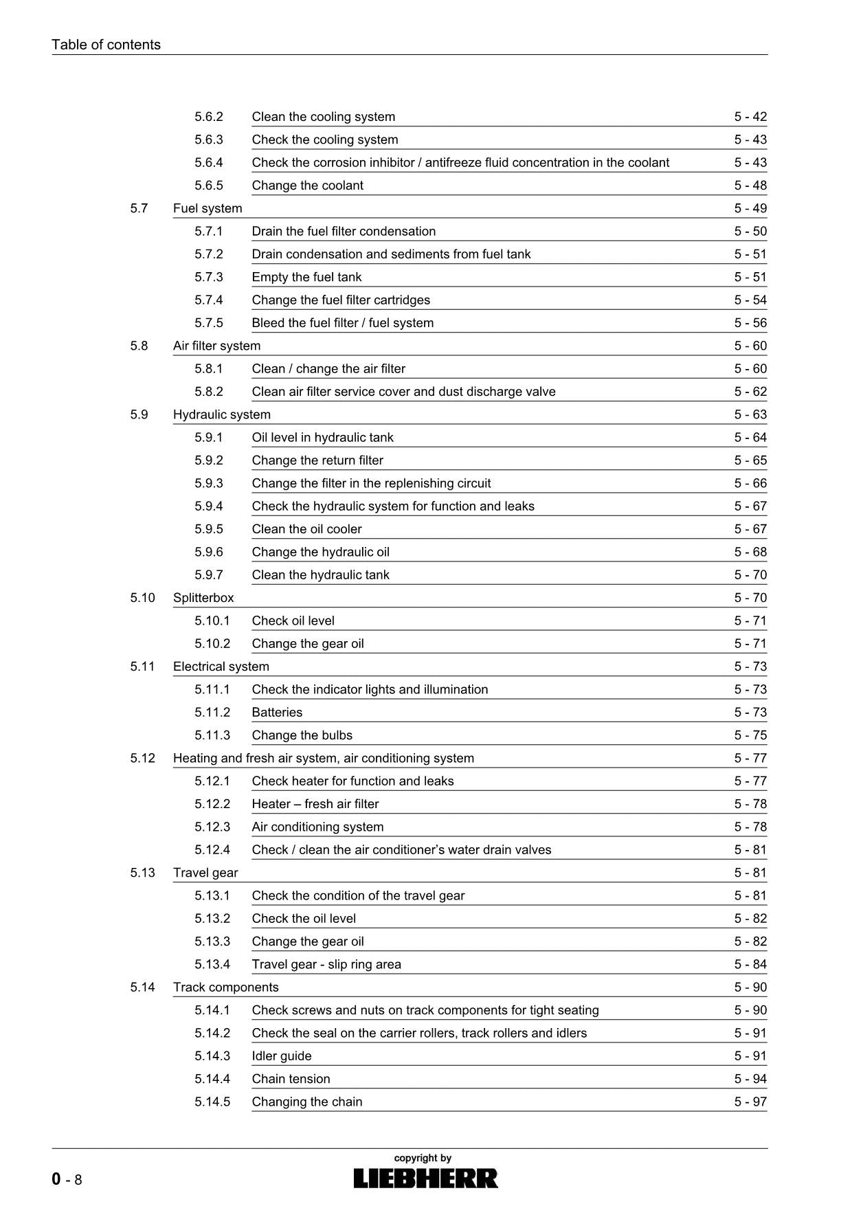 Liebherr LR624 CRAWLER LOADER Operators manual serial 8957