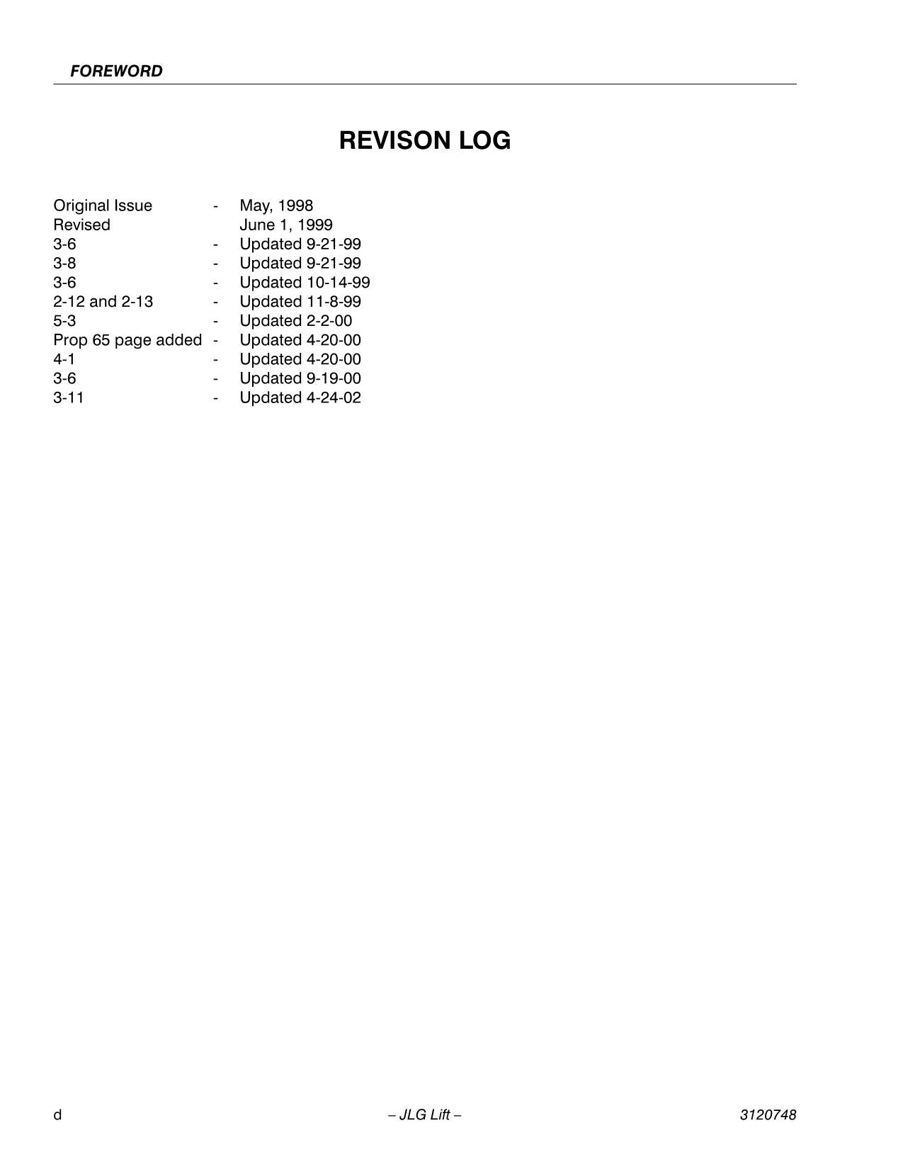 JLG 450A 450AJ Boom Lift Maintenance Operation Operators Manual 3120748