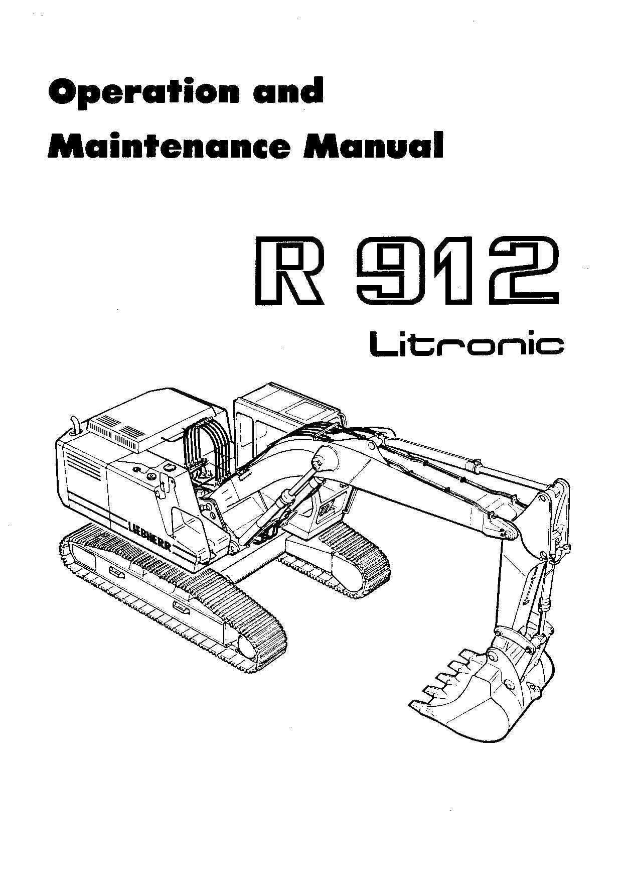 Liebherr R912 Litronic Excavator Operators manual serial 2001