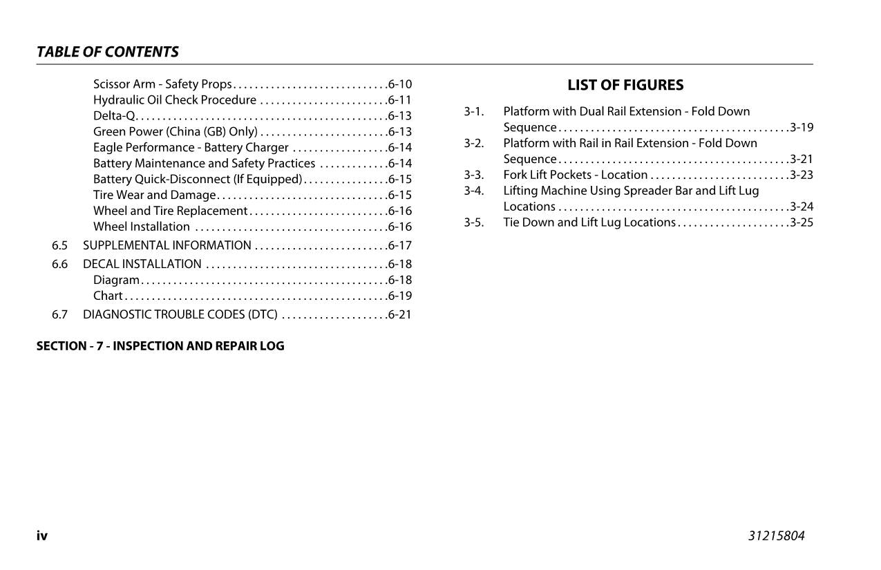 JLG R4045 Scissor Lift Maintenance Operation Operators Manual 31215804