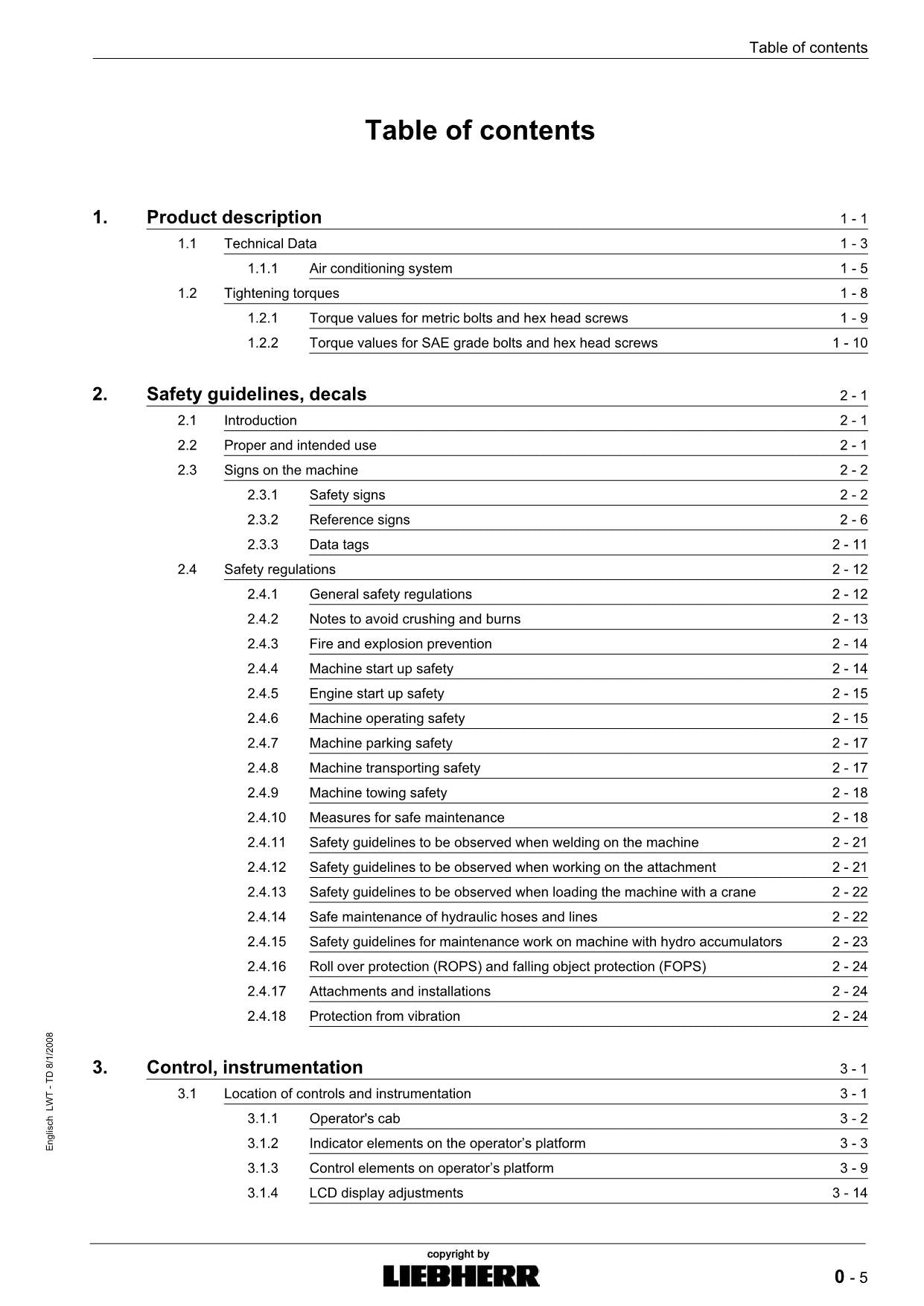 Liebherr PR714 Litronic Dozer Operators manual ser 138239