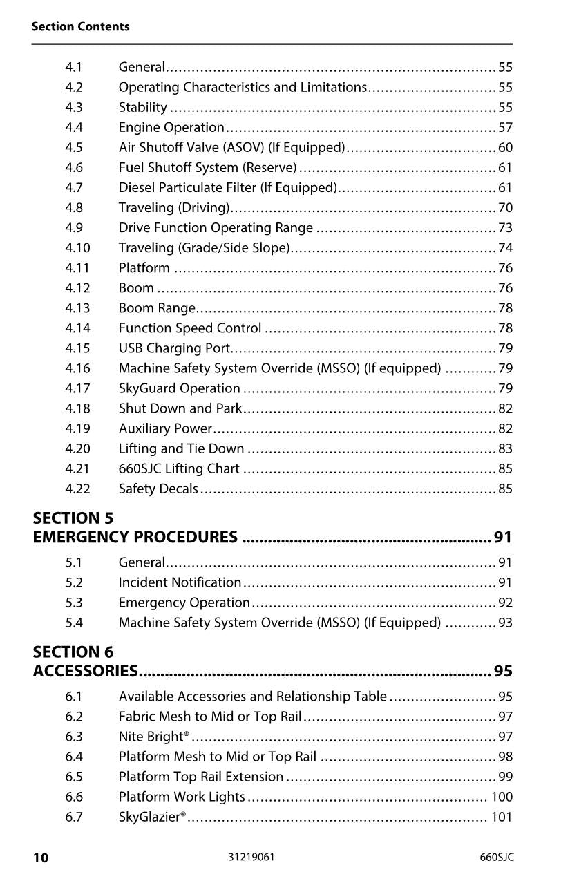 JLG 660SJC Boom Lift Maintenance Operation Operators Manual 31219061