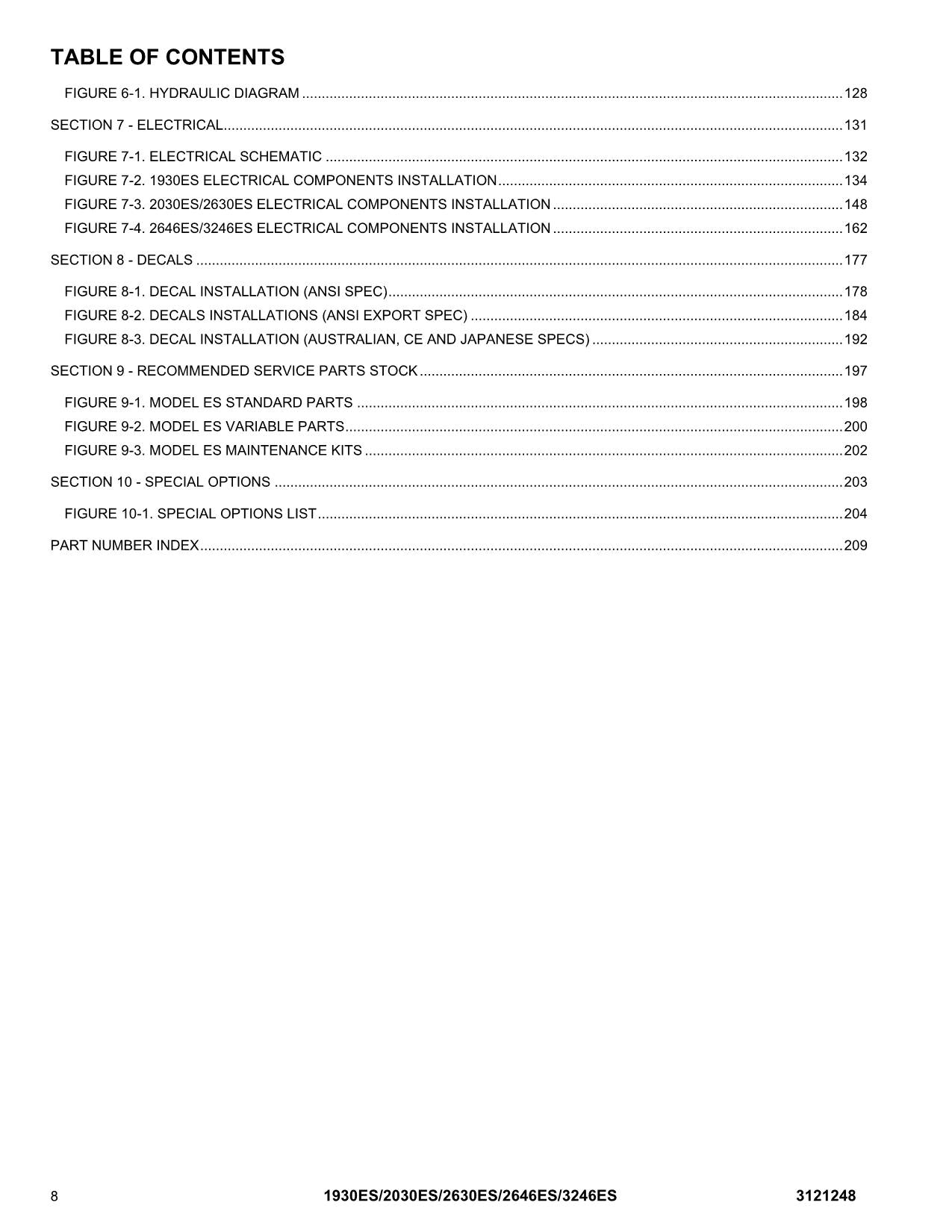 JLG 1930ES 2030ES 2630ES 2646ES 3246ES Scissor Lift Parts Catalog Manual 3121248