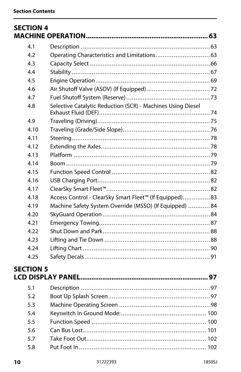 JLG 1850SJ Boom Lift Maintenance Operation Operators Manual 31222393