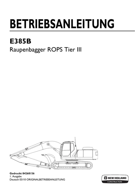 New Holland E385B Bagger Betriebsanleitung