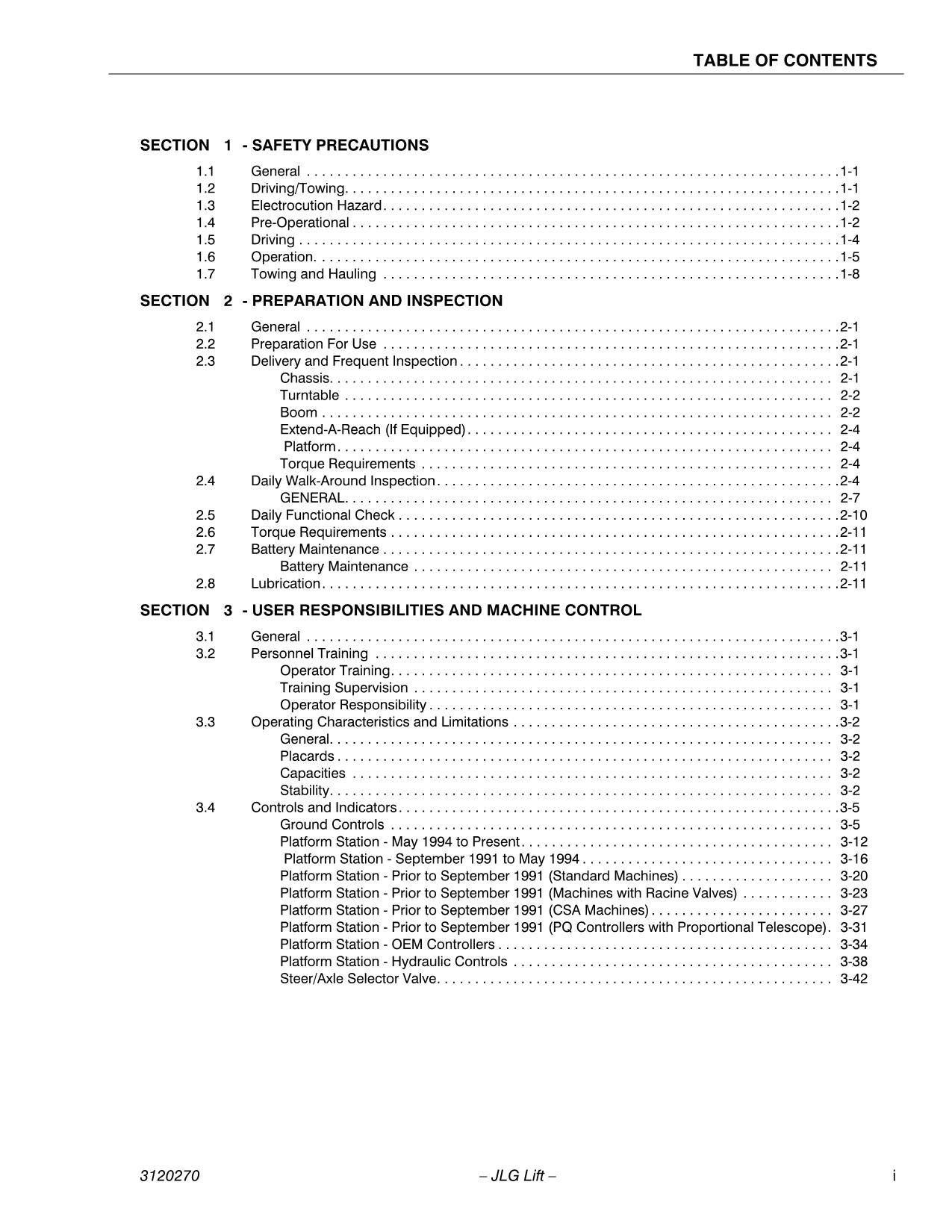 JLG 80HX 80HX+6 Boom Lift Maintenance Operation Operators Manual 3120270