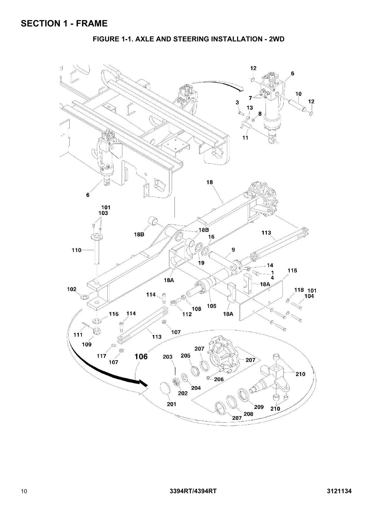 JLG 3394RT 4394RT Scissor Lift Parts Catalog Manual Prior to 0200191606