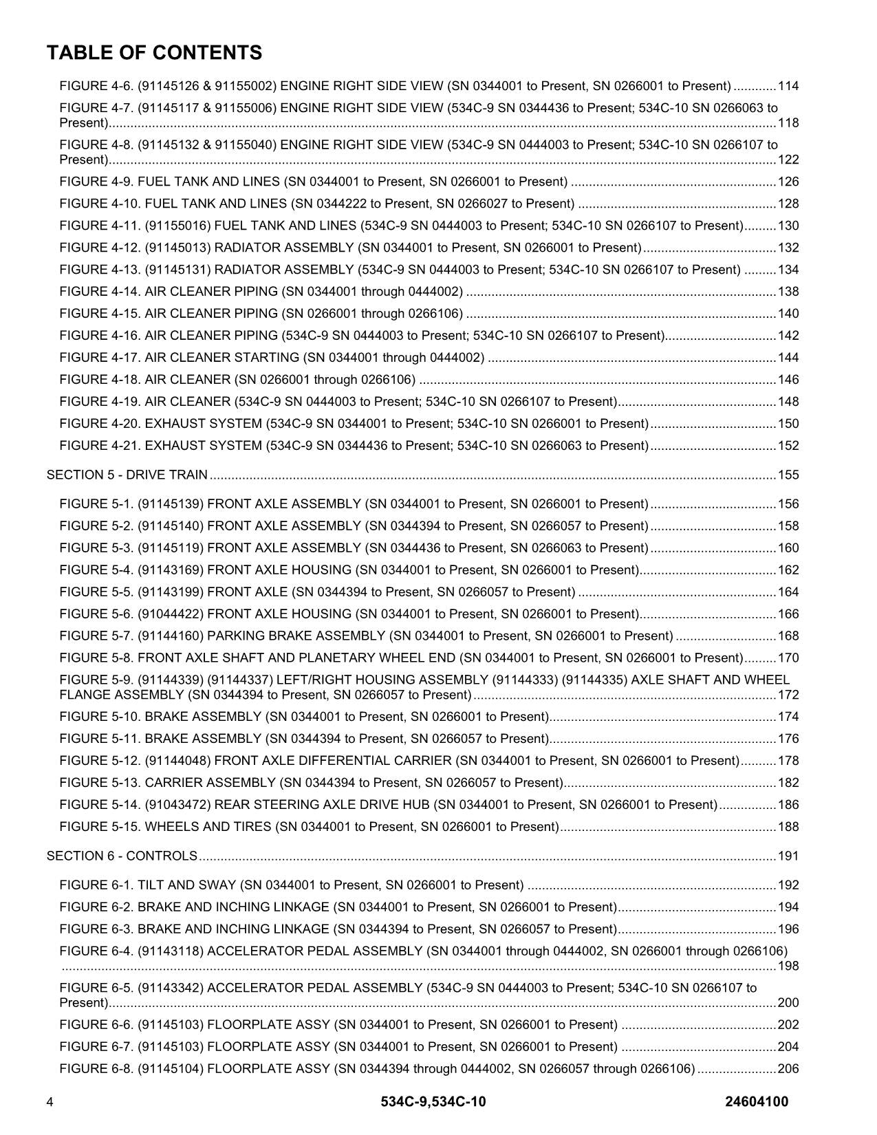 GRADALL JLG 534C-10 534C-9 Telehandler Parts Catalog Manual