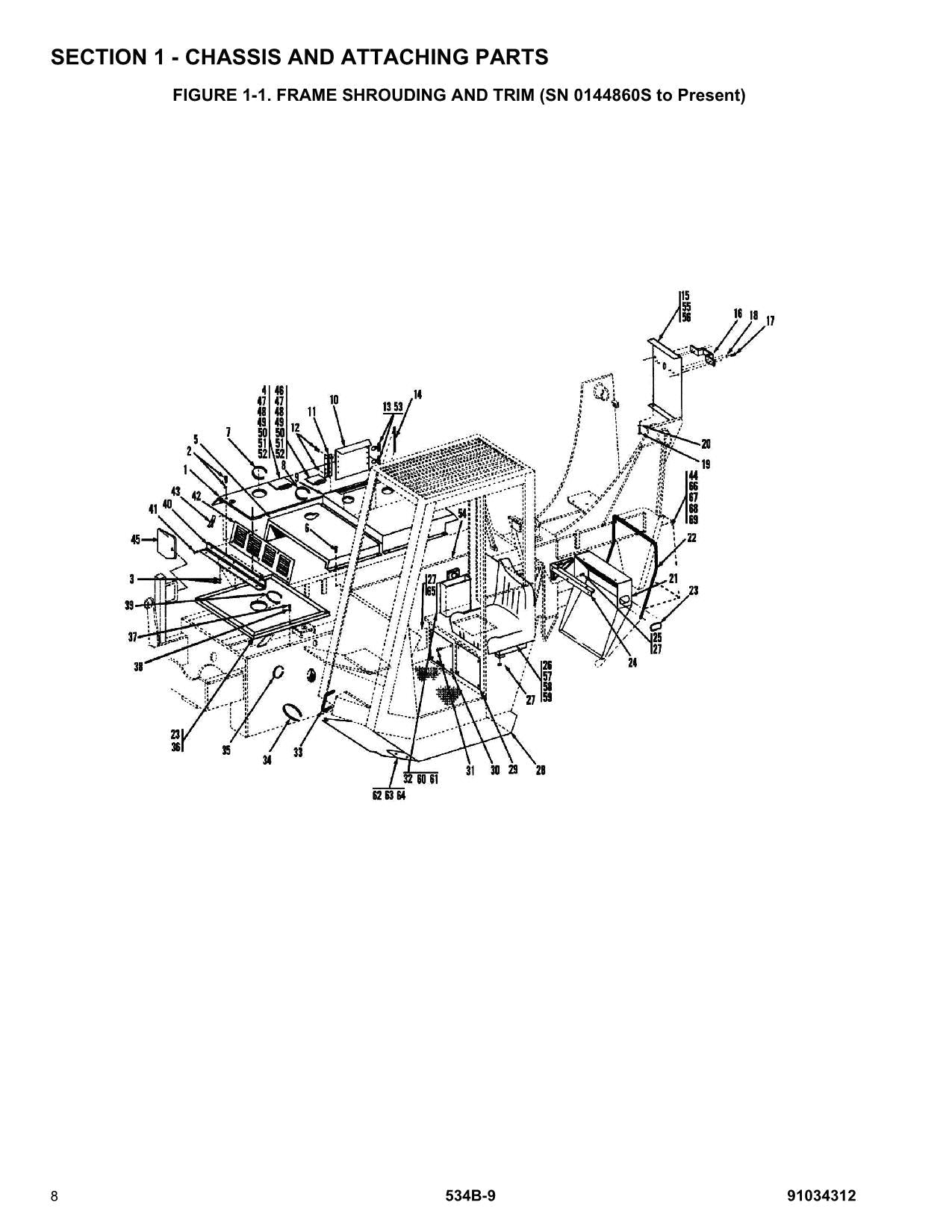 GRADALL JLG 534B-9 Telehandler Parts Catalog Manual