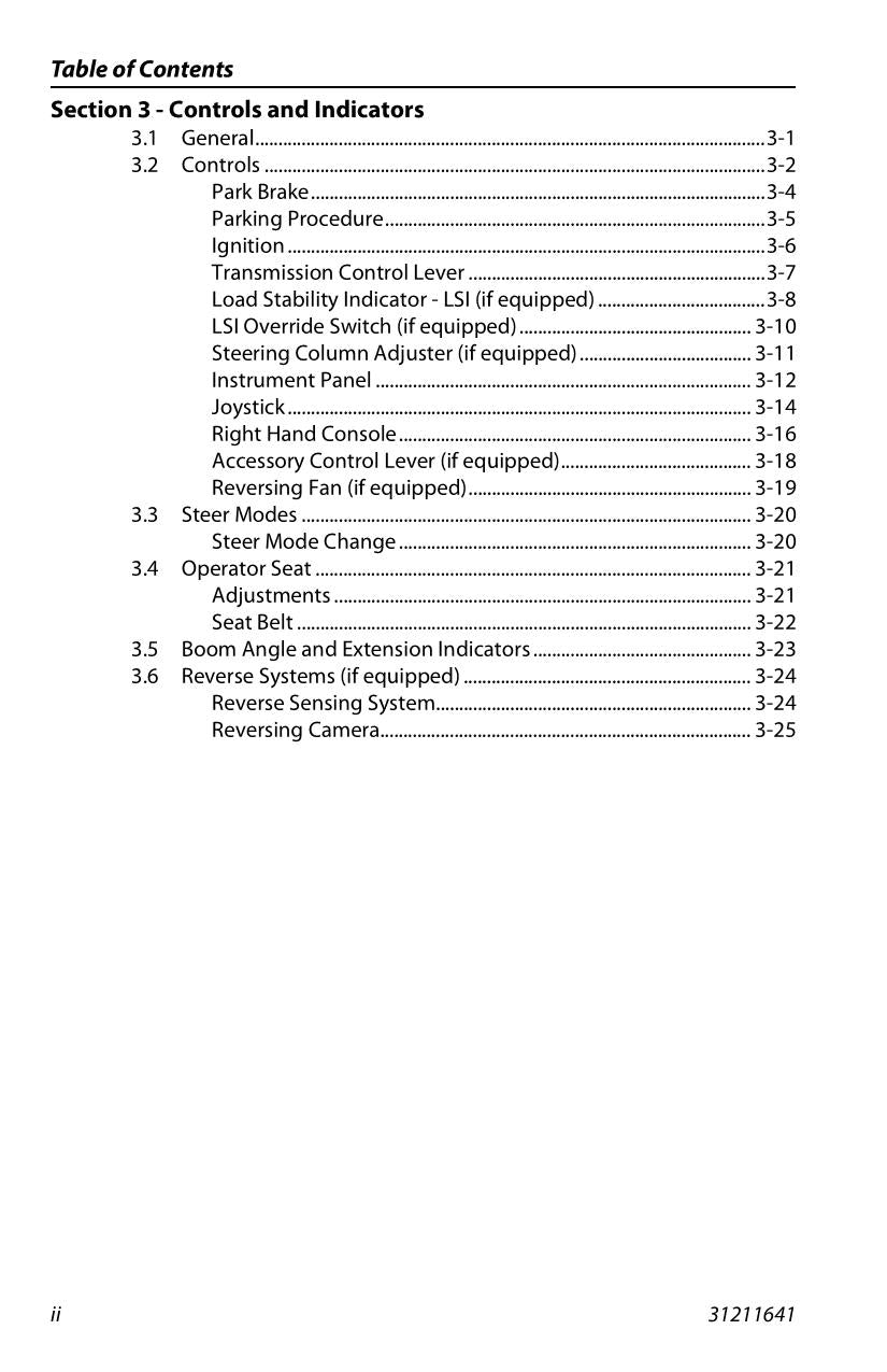 JLG G5-18A Telehandler Maintenance Operation Operators Manual 31211641