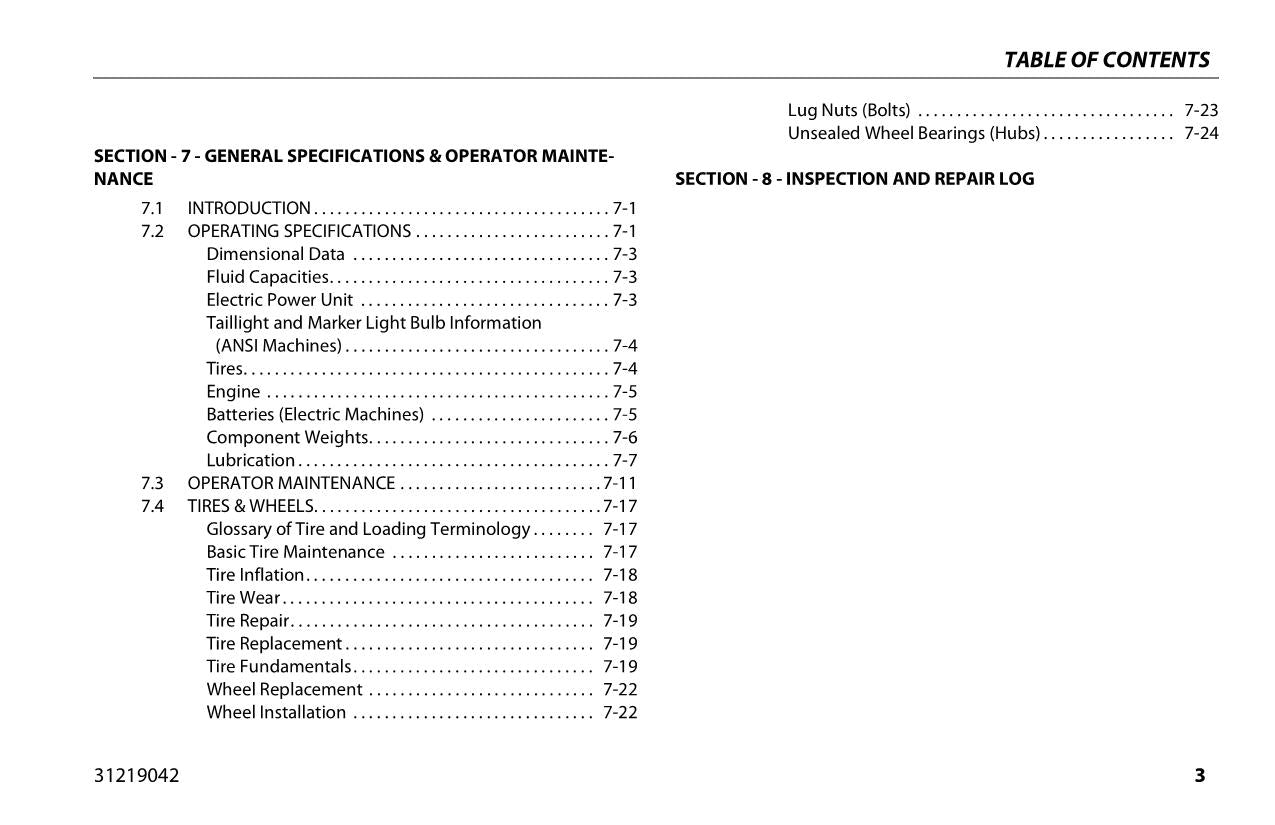 JLG T350 T500J Boom Lift Maintenance Operation Operators Manual 31219042