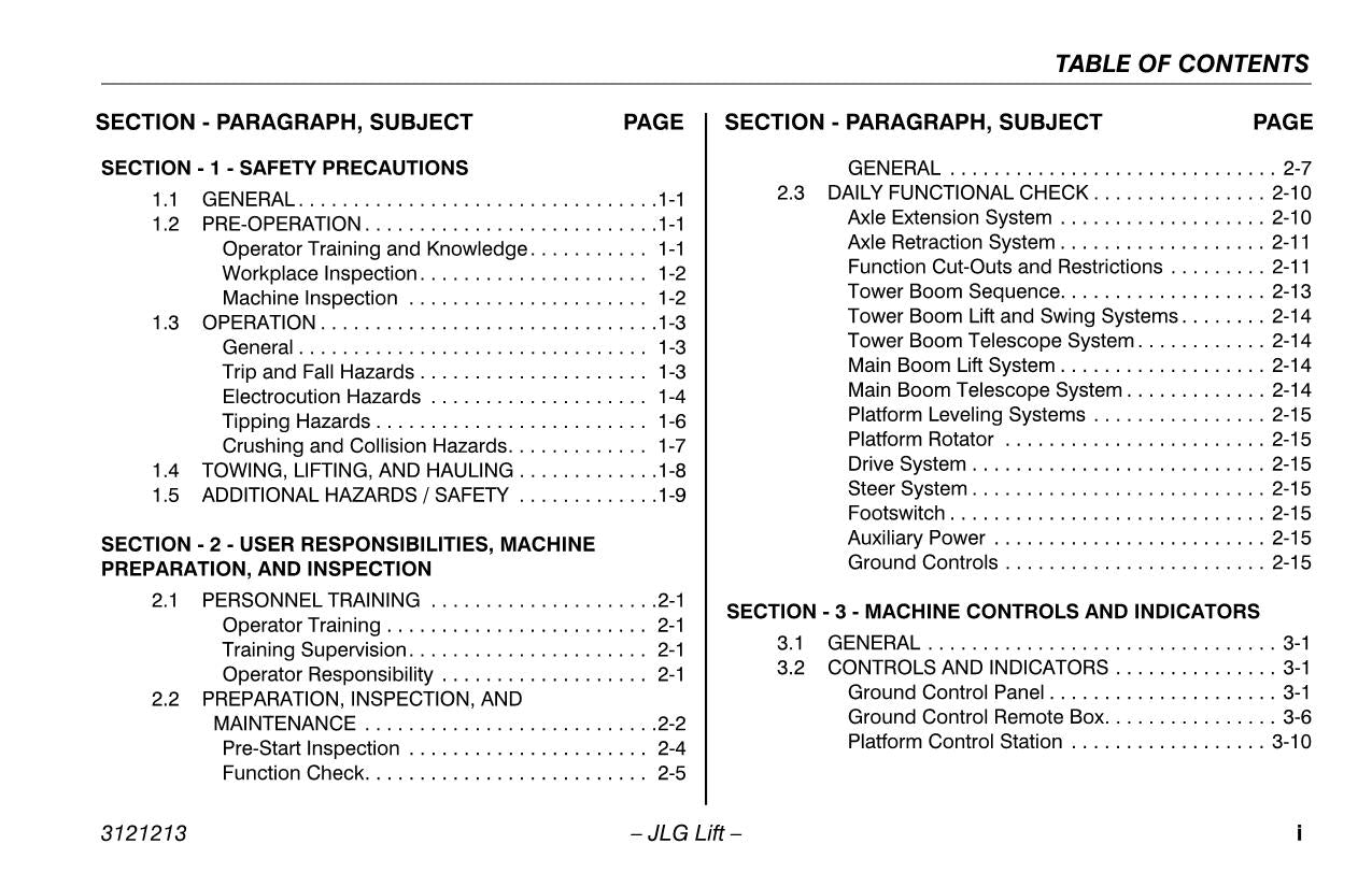 JLG 150HAX Boom Lift Maintenance Operation Operators Manual