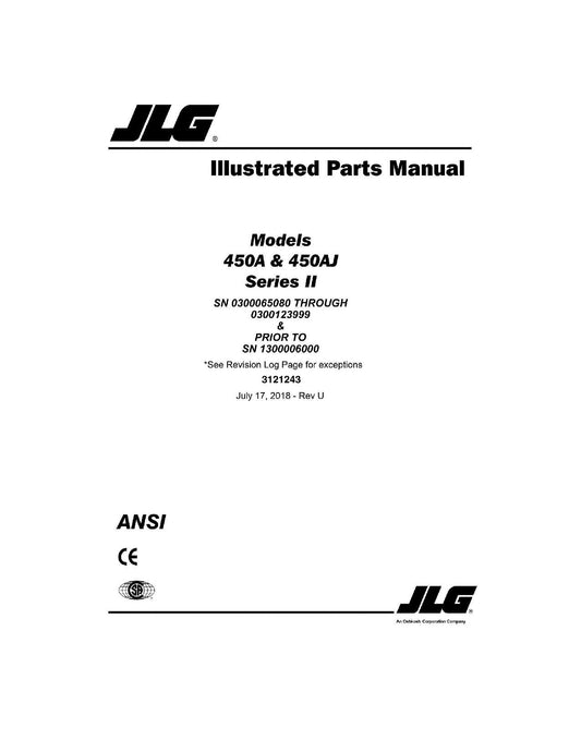 JLG 450A Series II 450AJ Series II Boom Lift Parts Catalog Manual