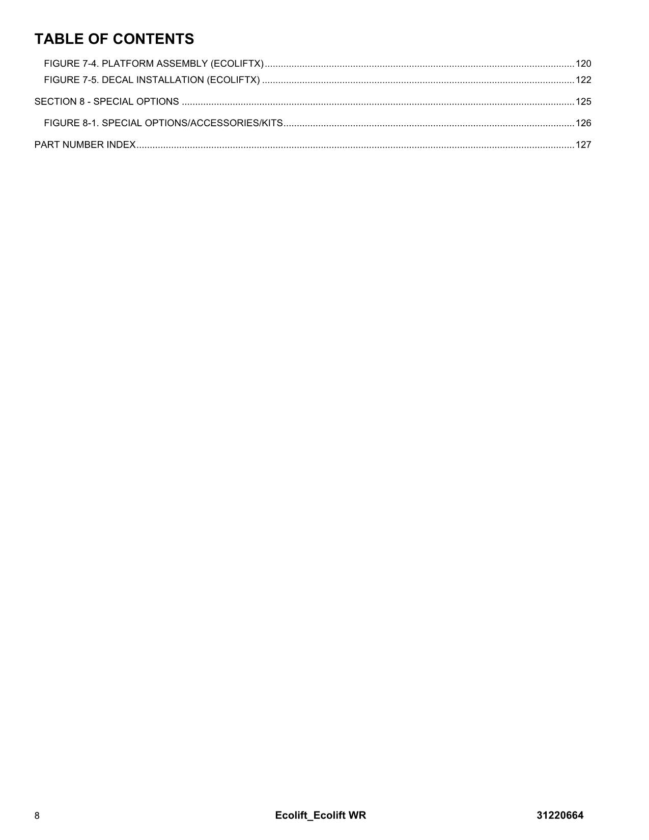 JLG POWER TOWER ECOLIFT ECOLIFTWR Vertical Mast Parts Catalog Manual