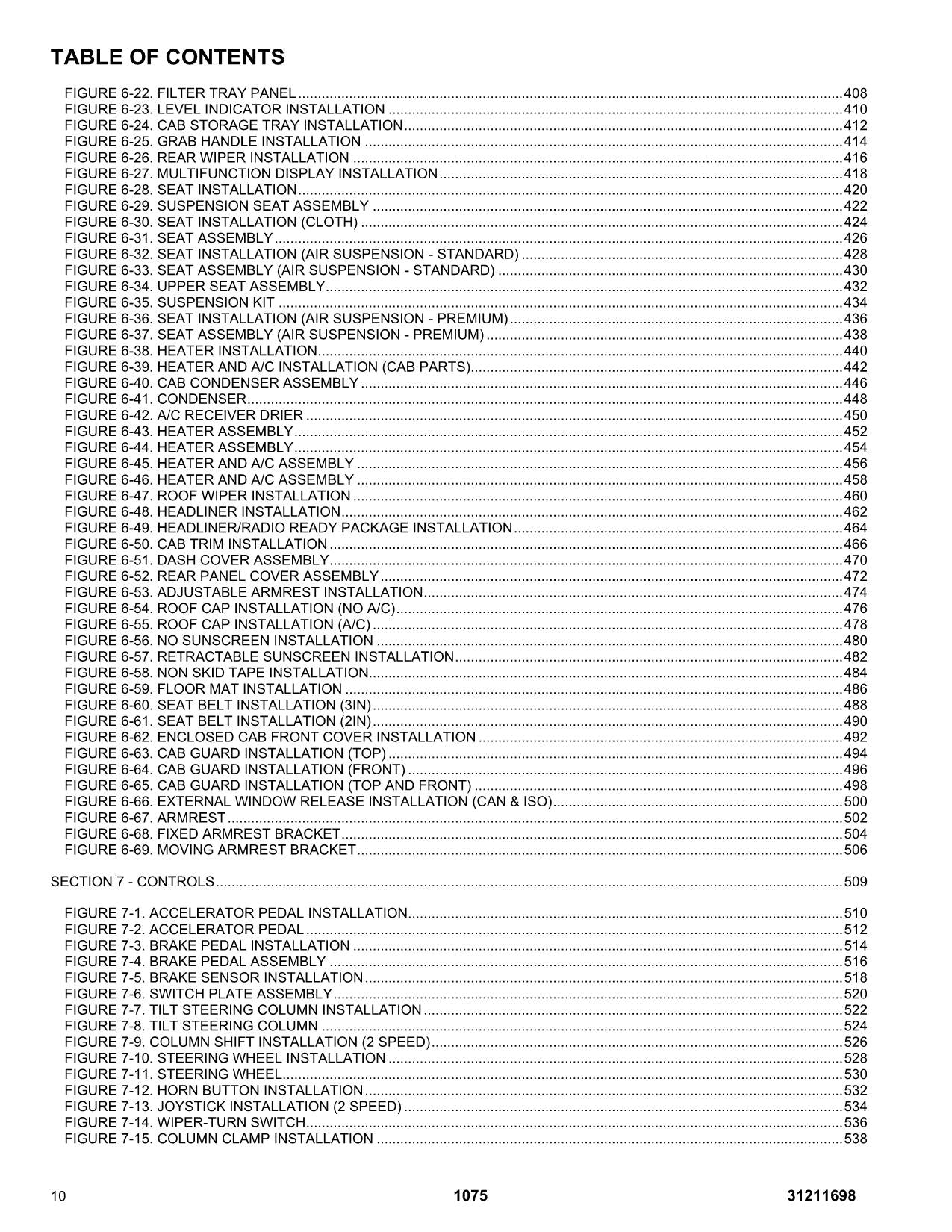 JLG 1075 Telehandler Parts Catalog Manual