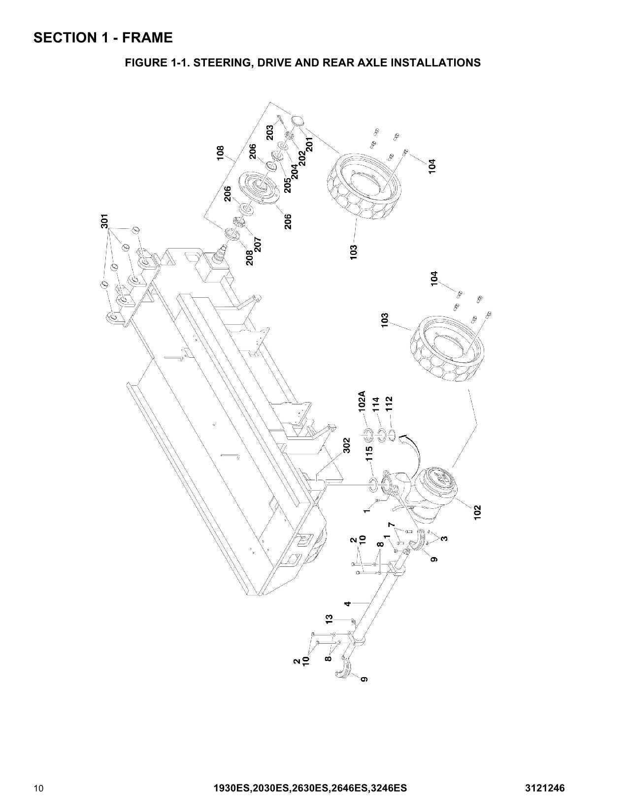 JLG 1930ES 2030ES 2630ES 2646ES 3246ES Scissor Lift Parts Catalog Manual 3121246