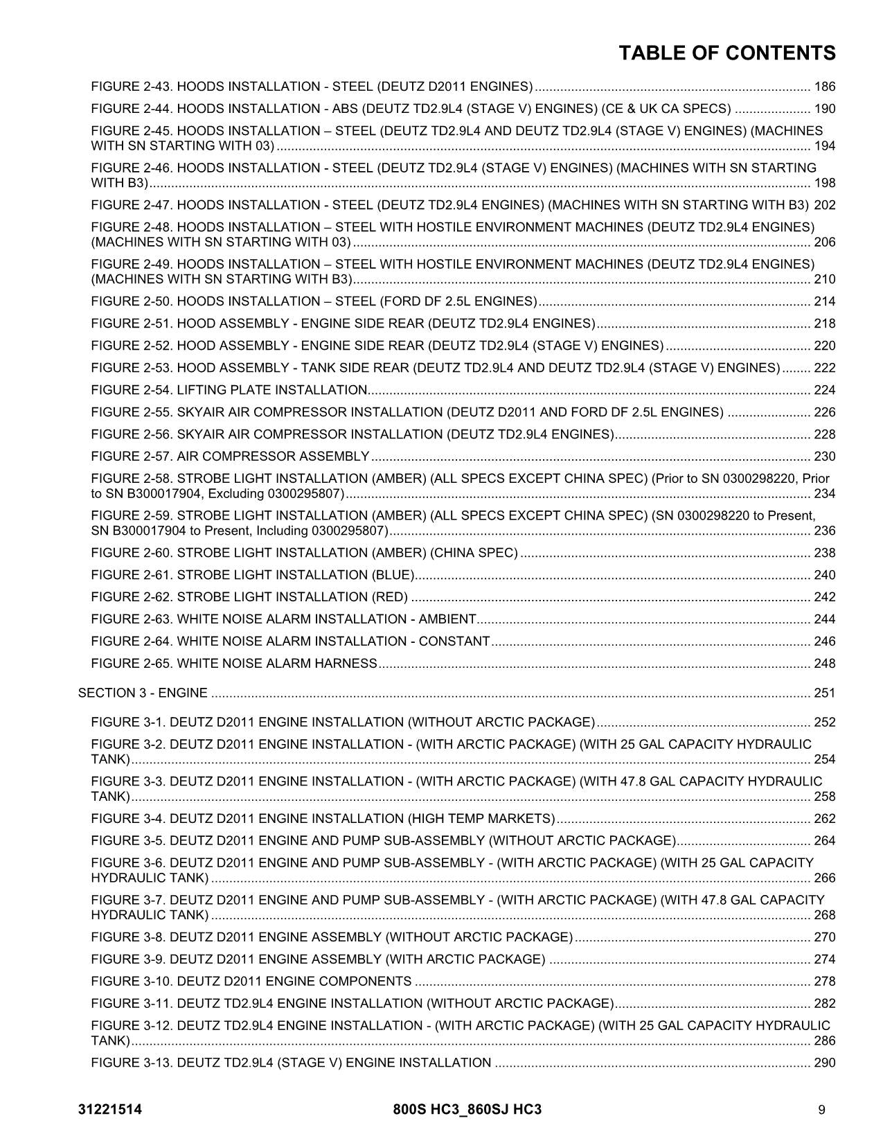 JLG 800S HC3 860SJ HC3 Boom Lift Parts Catalog Manual 31221514