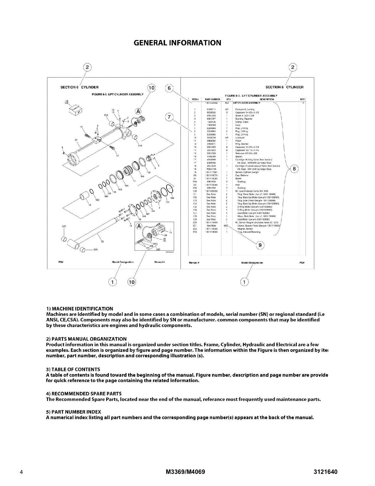 JLG 3369LE 4069LE M3369 M4069 Scissor Lift Parts Catalog Manual 3121640