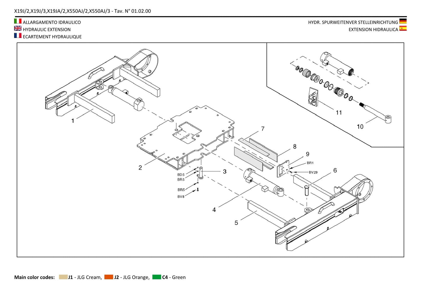 JLG GEN 2 & 3 X19J GEN 2 X19JA Compact Crawler Boom Parts Catalog Manual