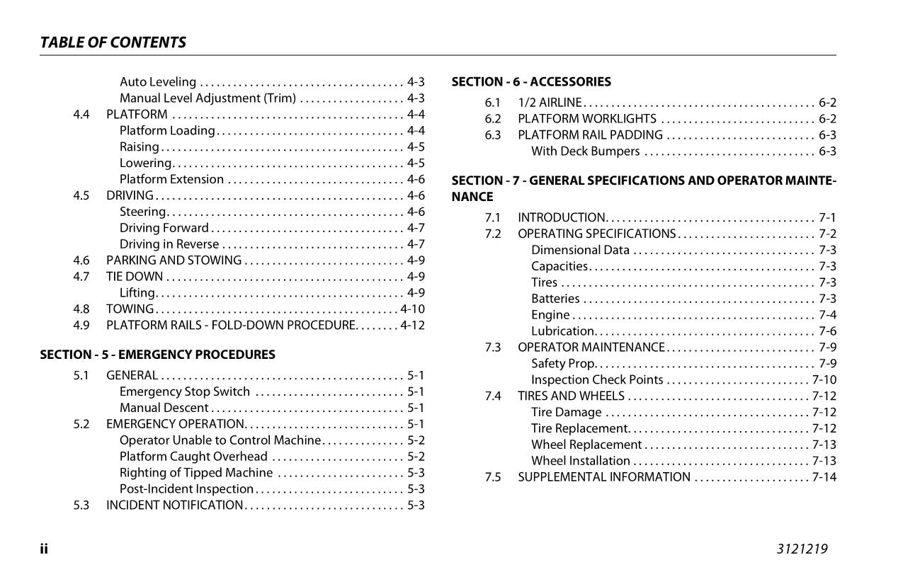 JLG 260MRT Scissor Lift Maintenance Operation Operators Manual 3121219