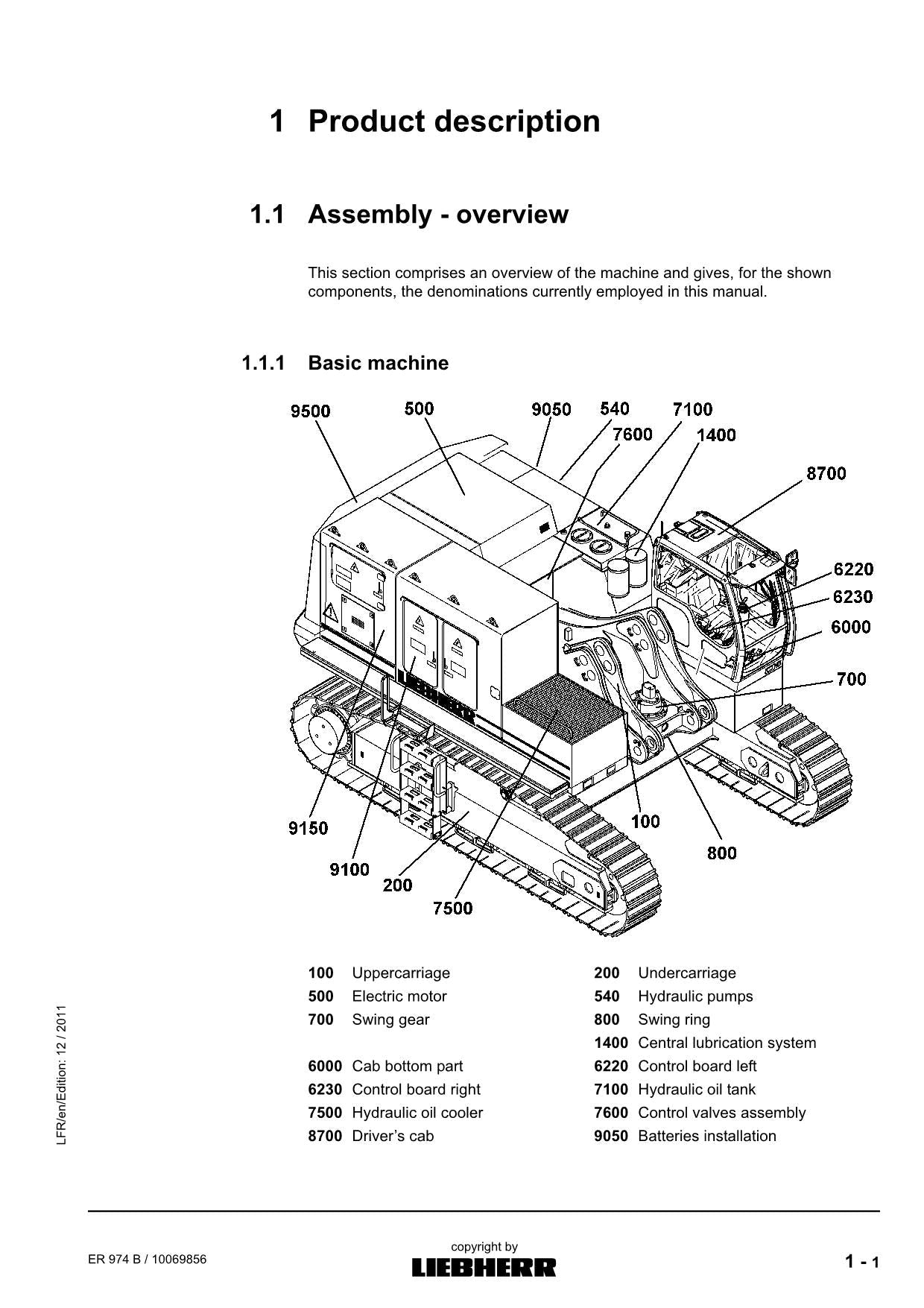 Liebherr ER974 B Excavator Operators manual